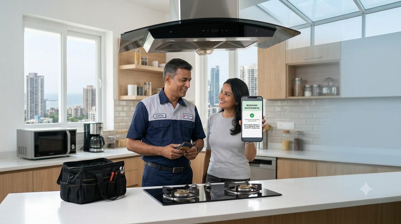 Technician ready for kitchen appliance repair in Mumbai