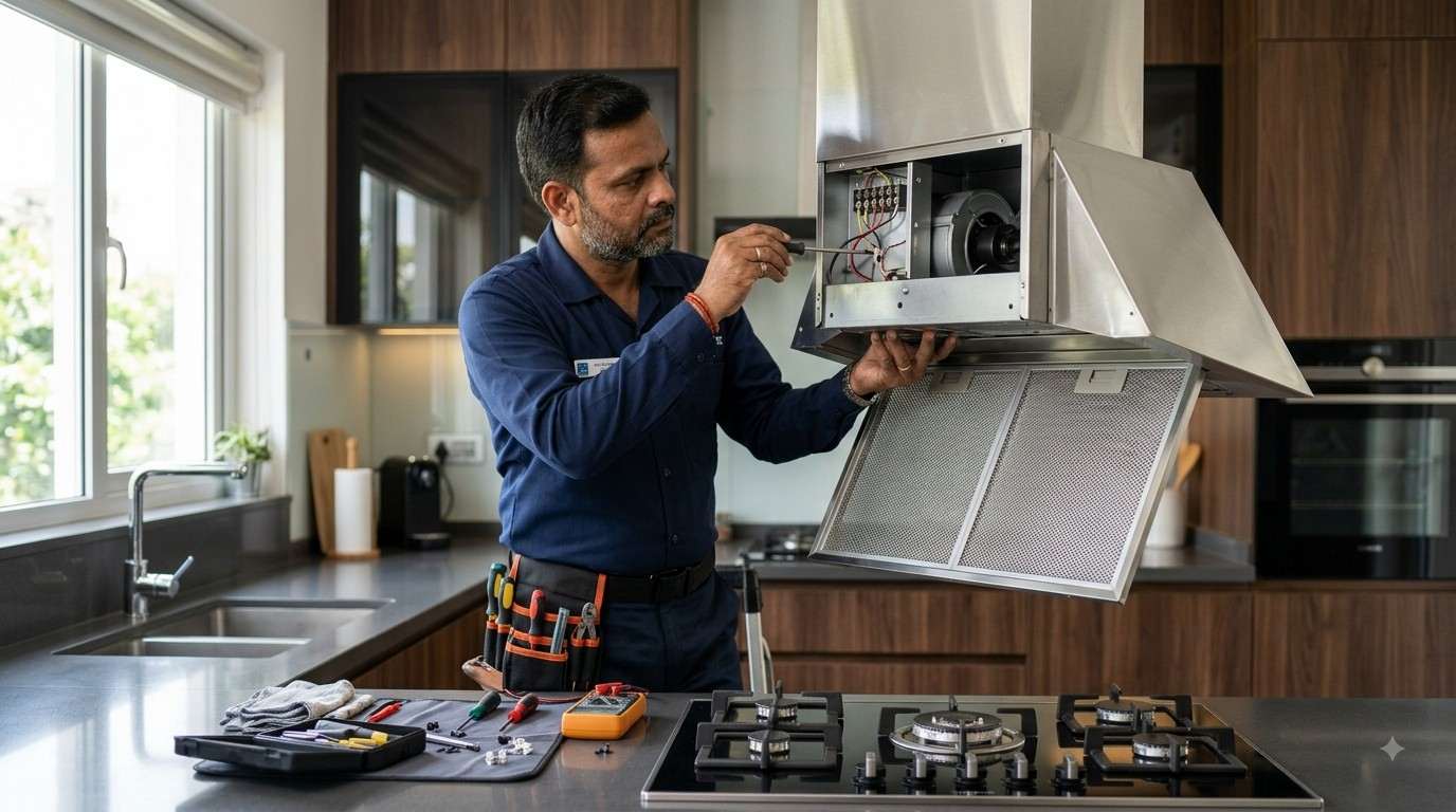 Technician arriving for kitchen appliance repair in Borivali West housing society